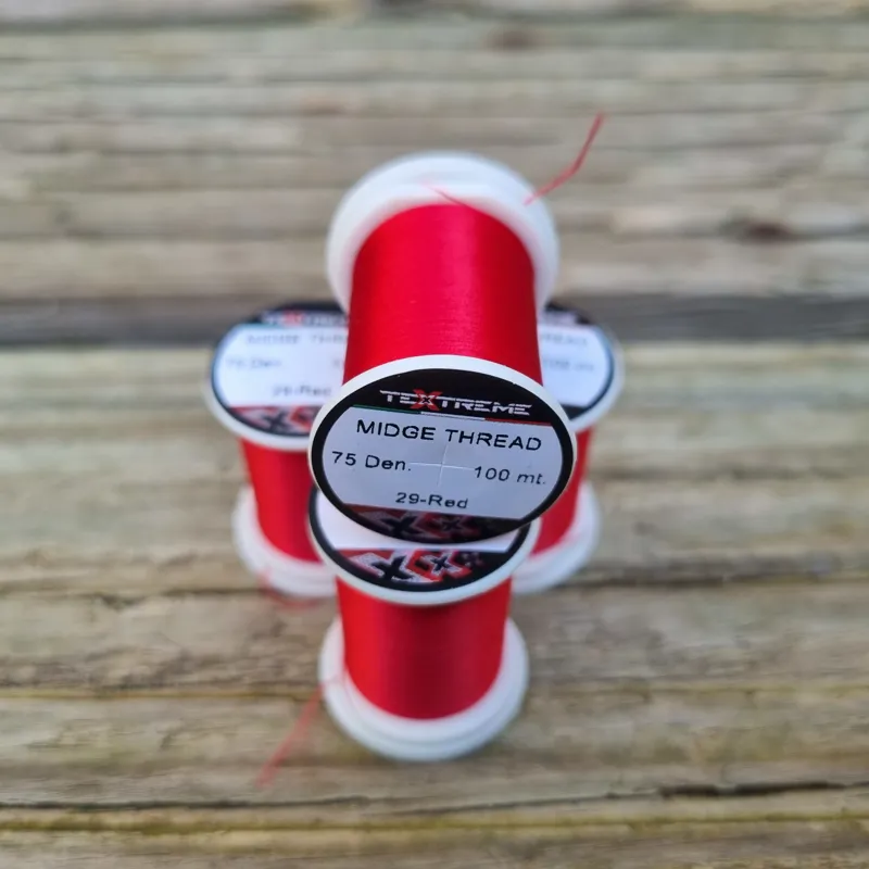 TEXTREME Midge Tying Thread 75dn in 29-Red-1
